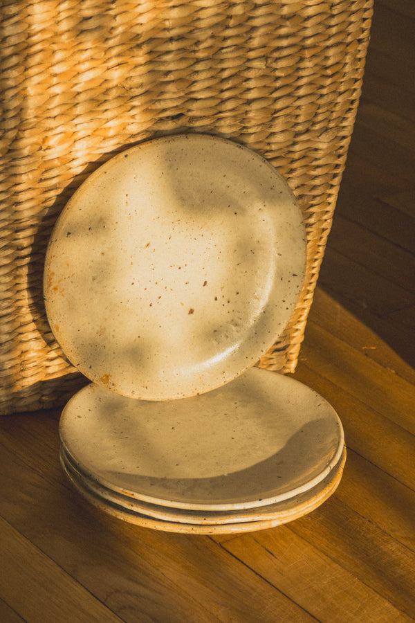 assiette-beige-mouchetee-gres-vintage-Collection-printemps-Eloge-Paris-Brocante-Boheme