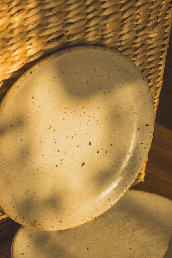 assiette-beige-mouchetee-gres-vintage-Collection-printemps-Eloge-Paris-Brocante-Boheme