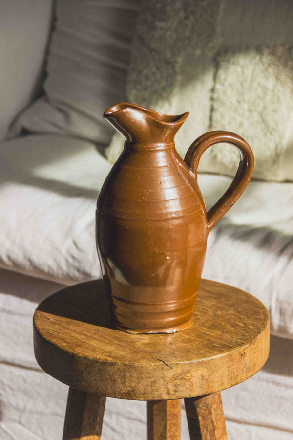 pichet-marron-vernis-ceramique-vintage-Collection-printemps-Eloge-Paris-Brocante-Boheme